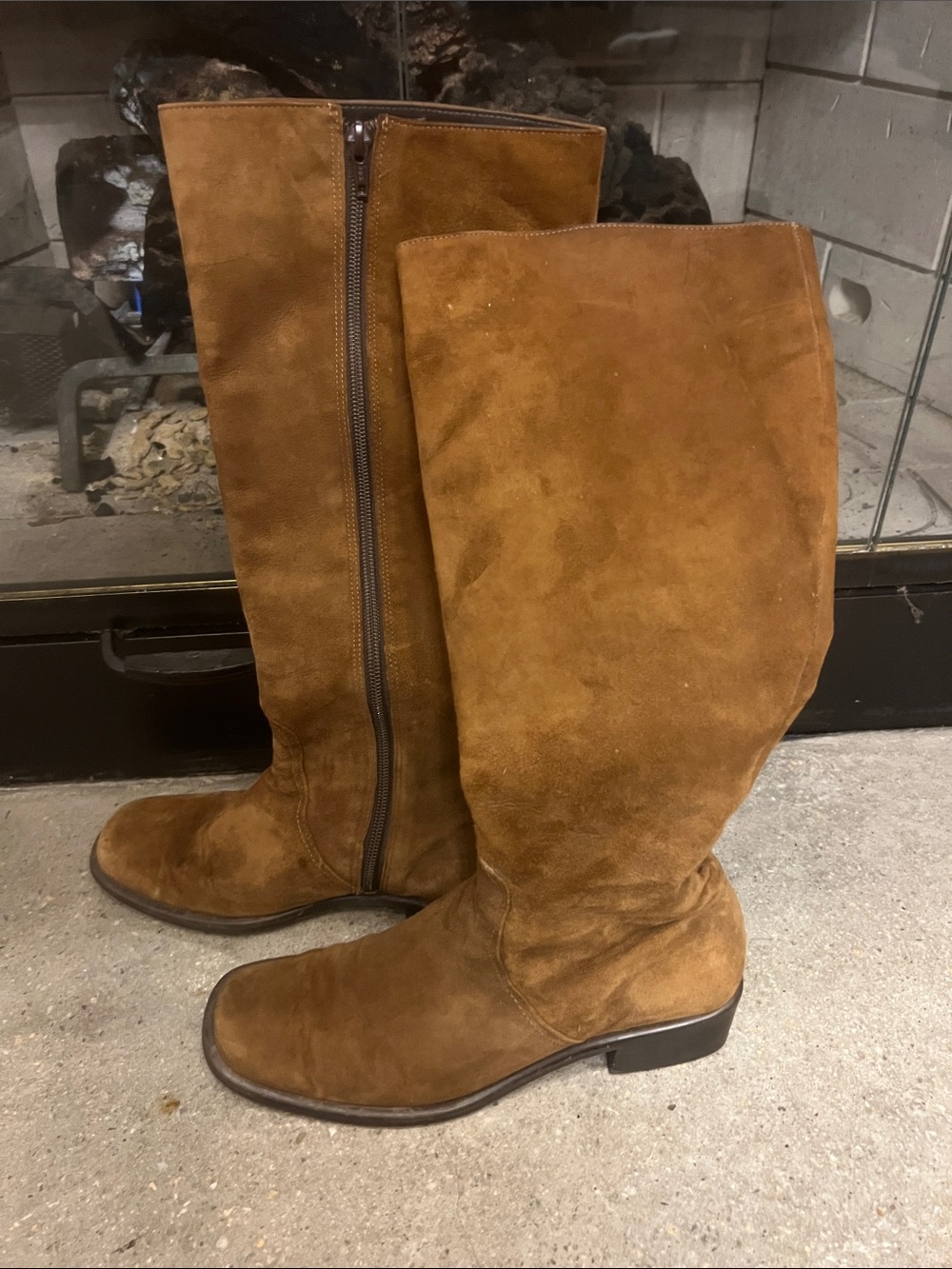 Nordstrom Over-the-Knee Suede Boots - Cognac Brown